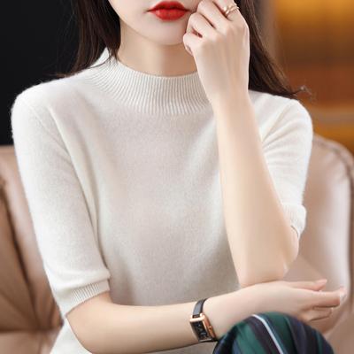 Pulovere pentru femei Pulovere 2025 Vară cu mâneci scurte cu gâtul O Pulover tricotat alb negru Pulover pentru femei JJ143