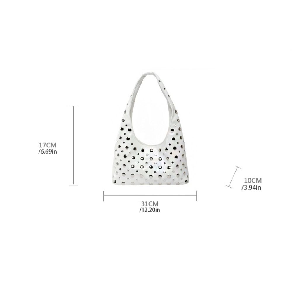 Spicy Girl Rivet Shoulder Bag Metal Stud Bucket Bag Casual Y2k Underarm Bag  Girl
