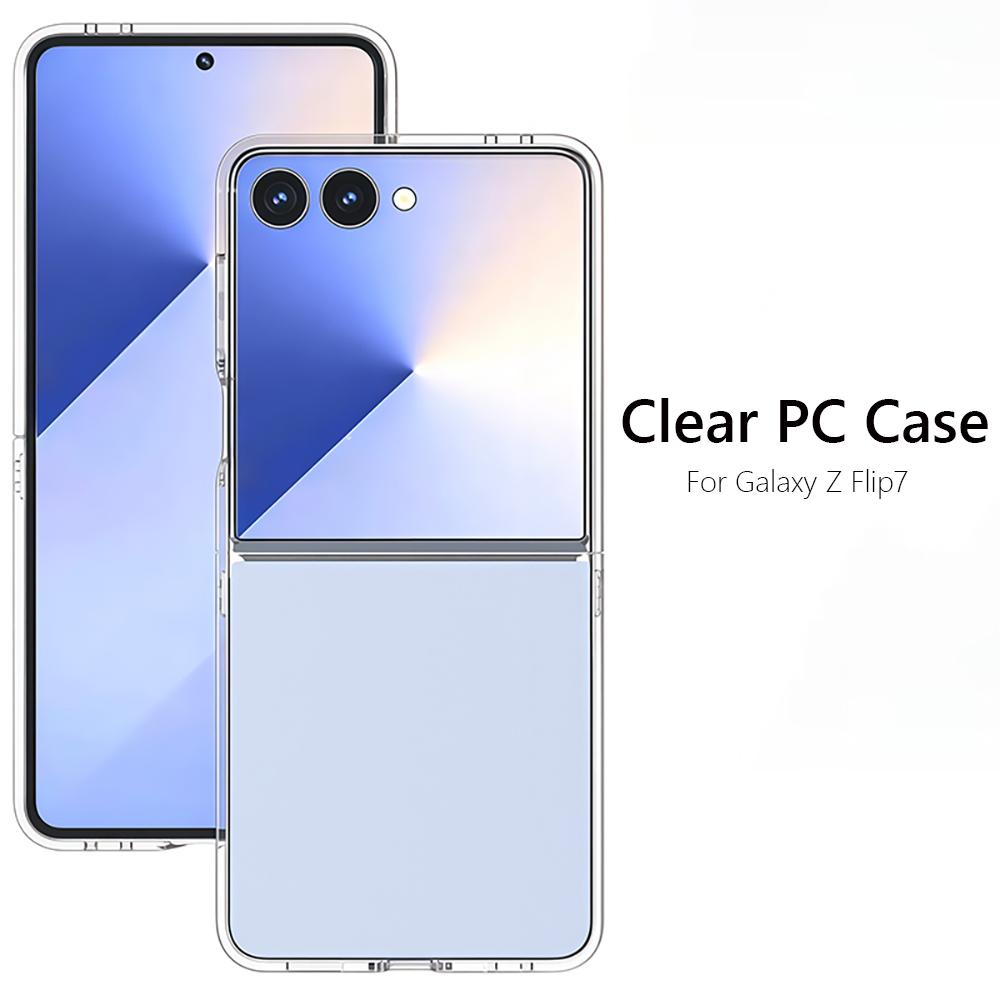 Slim Hard PC Clear Transparent Case For Samsung Galaxy Z Flip7 Flip 7 5G ShockProof Phone Cover Coque