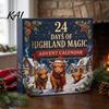 Christmas Tree Hanging Ornaments 24 Days 3D Highland Cow Advent Calendar 2026, Cute Farm Cattle Seasonal Home Decor Items Countdown Calendar,