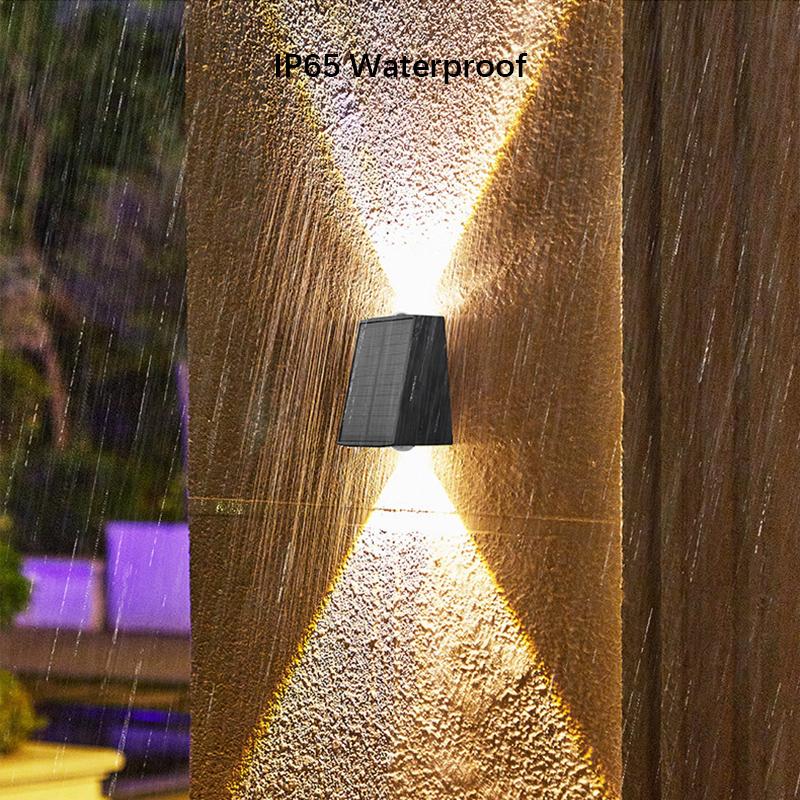 2LEDs Solar Outdoor Lights,Waterproof Atmosphere Lighting,Decorative Wall Lam for Garden Yard Porch Balcony Walkway Camping Deco