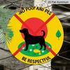 2D Flat 1pc, 8x8 in, "No Poop and Pee Be Respectful" Round Aluminum Metal Sign, Yellow with Red Border & Dog Silhouette, Ideal for Patio, Porch