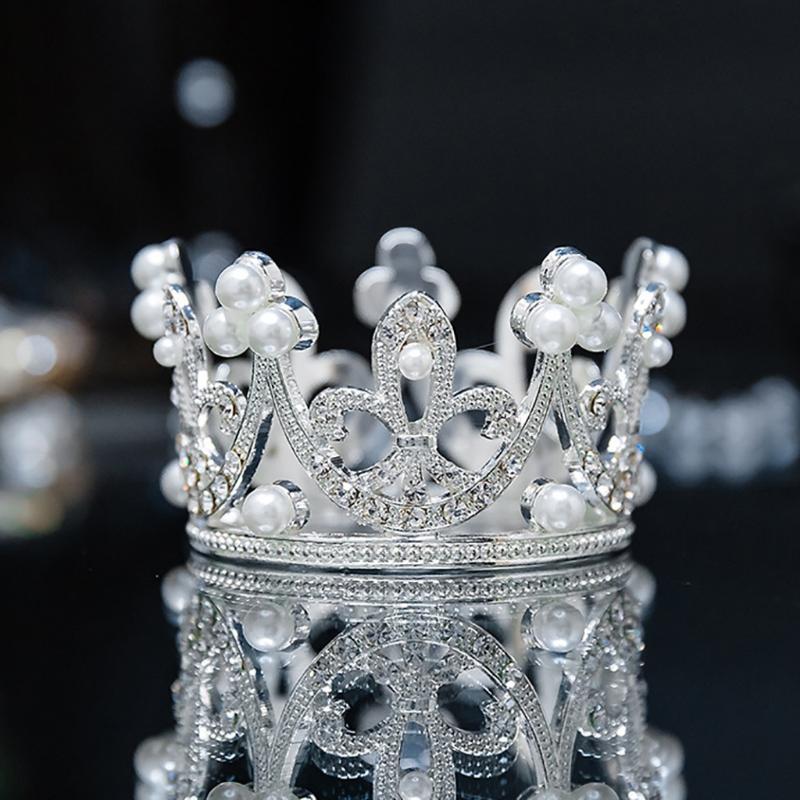 Children Gold Sliver Headwear Girls Dress Princess Hair Accessories Baking Cake Crown Headdress Headband Gift for Kids