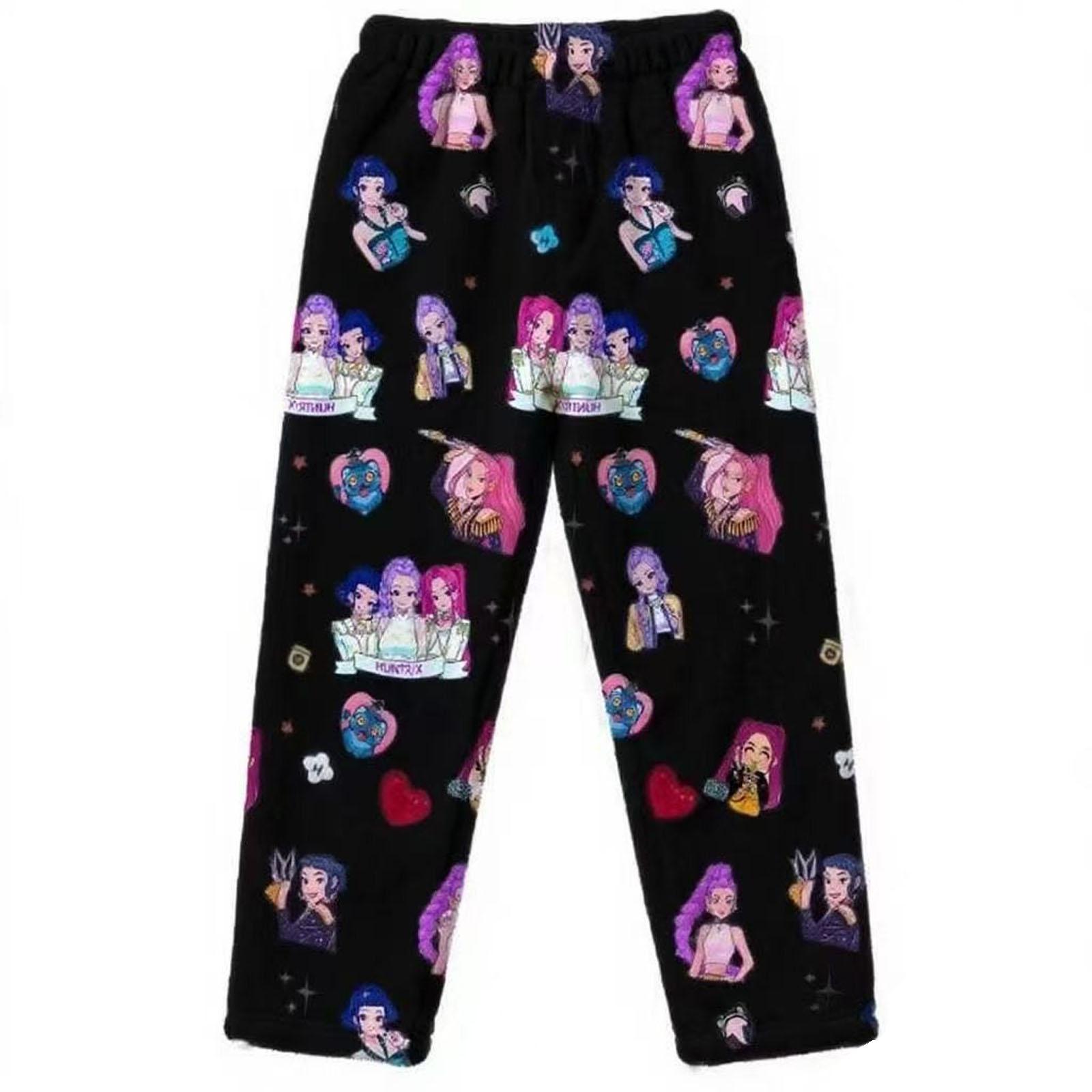 

Пижамные брюки для взрослых Фланелевые брюки для детей Мультяшные Повседневные Домашние брюки Зимние M красный