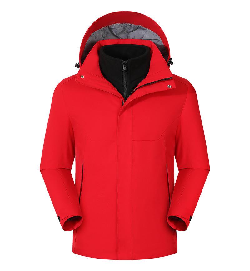Personalized Windproof 3-in-1 Jacket: Solid Color, Custom Logo, Unisex Design, Thick Workwear