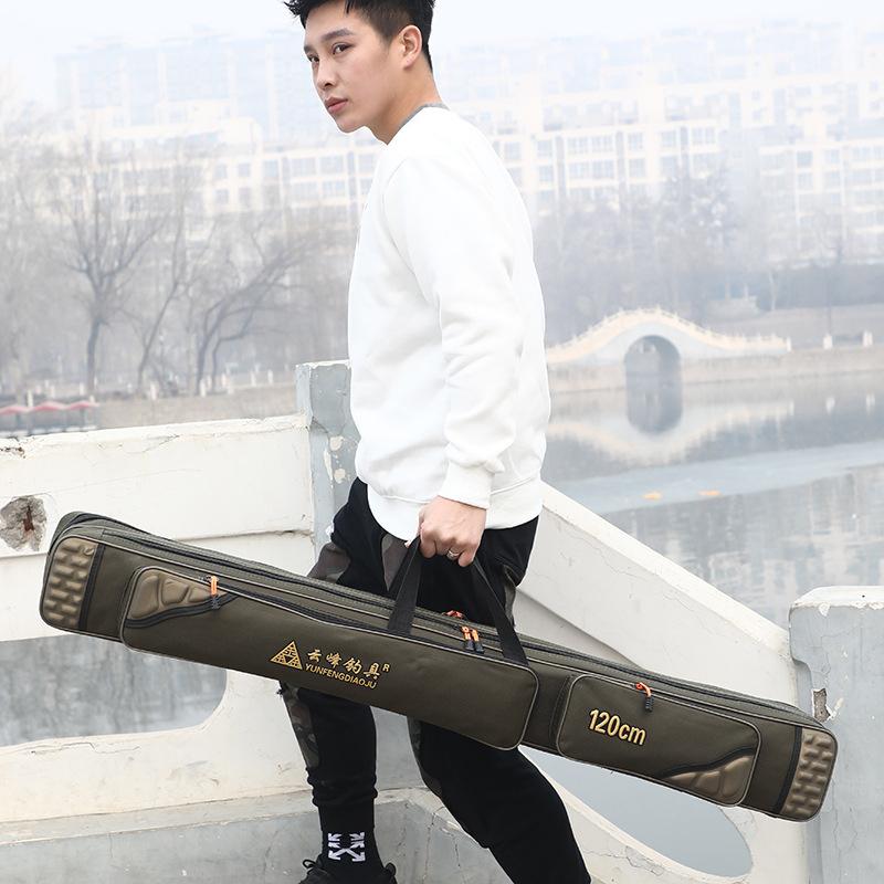 Angelruten-Tasche, Multifunktional, Großes Fassungsvermögen, Wasserdichte Angeltasche, Verstärkte Meeresruten-Tasche, Angelgeräte-Tasche ohne Rollenfach, Köder, Flussangel-Tasche