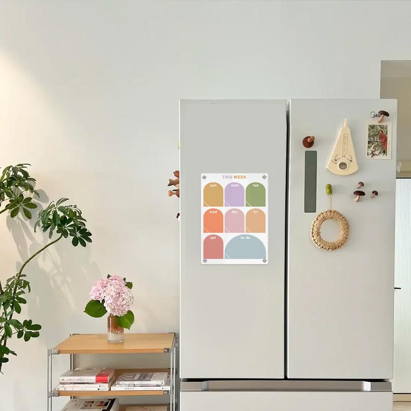 Acrylic Magnetic Memo Board For Fridge Clear Dry Erase Board For Fridge With Weekly Meal Planner For Refrigerator