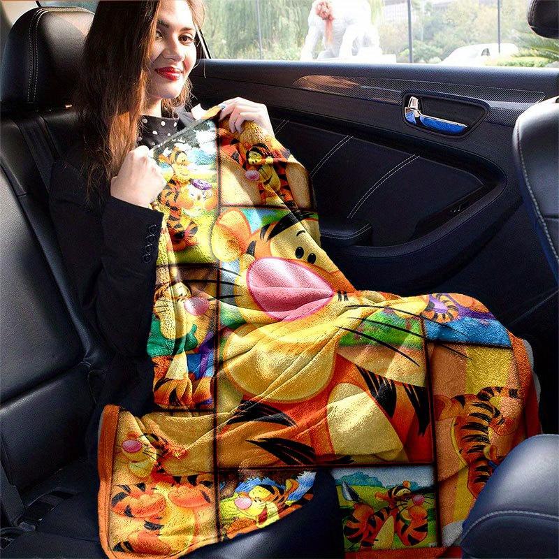 Tigger Decke Ultra-Weich, Warm, Gemütlich Überwurf für Wohnzimmer, Sofa, Ganzjahres-Reiseaccessoire Niedlicher Zeichentrickfigur Heimdekoration