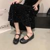 Elegant Women Shoes 2025 Mary Janes Women's Flats Daily Dress Ladies Bow Tie Shallow Buckle Strap Soft Bottom Outdoor Flat Pumps