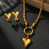 Stainless Steel Necklace Superior Feeling Delicate Twist Chain Chic Heart Pendant Gorgeous Necklace For Women Zircon Handmade