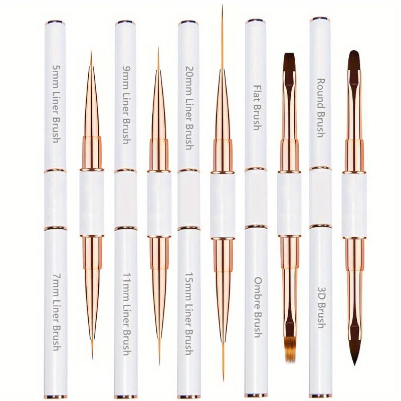 5pcs Dual Single End Nails Brushes Nail Art Liner Pen Brushes Design Professional Manicure Tools for Striping Drawing Painting