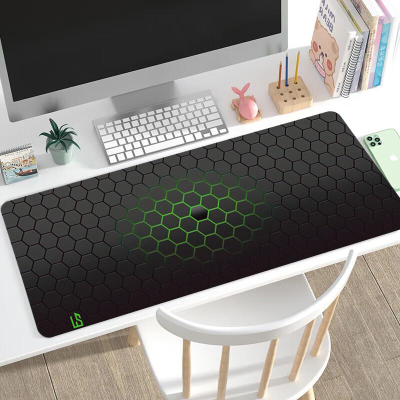 Mouse Pad, 800*300*3 Extra Large Thick, for Office And Gaming, Computer Desk Pad, Precision Edge Locking, P11 Barrier Green, Gift Box Packaging