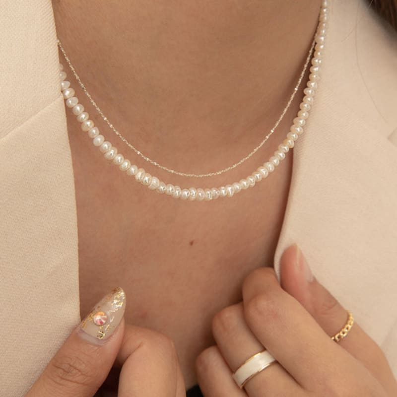 Primaute (SET) AND PEARL NECKLACE+TWINKLE CHAIN NECKLACE