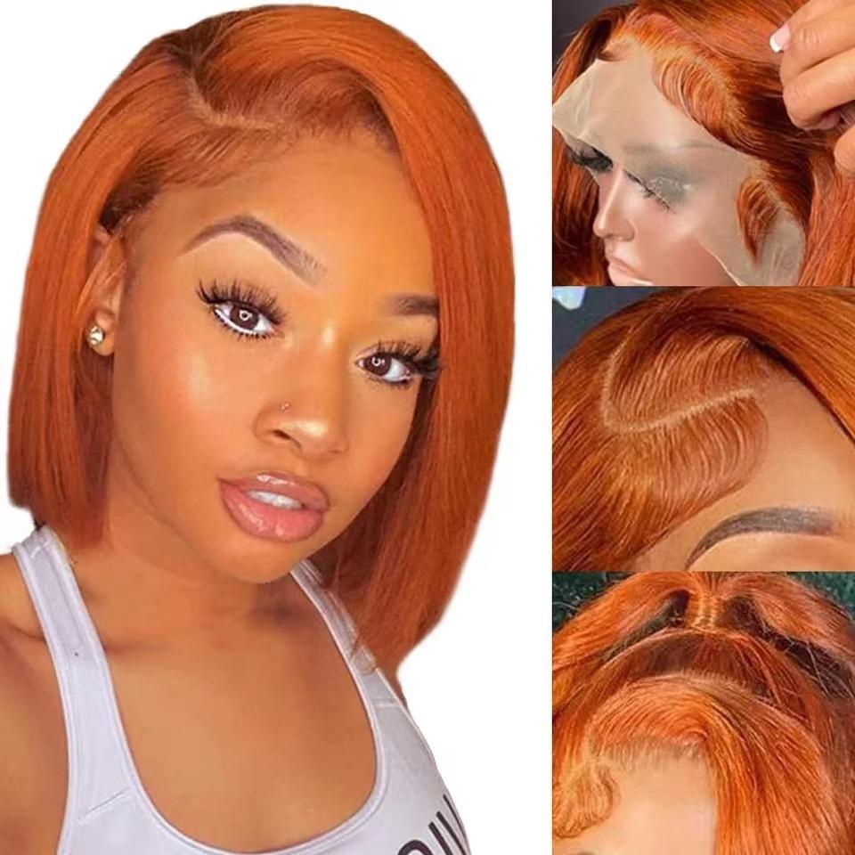 Front lace bob wig African lady short bob one piece short hair
