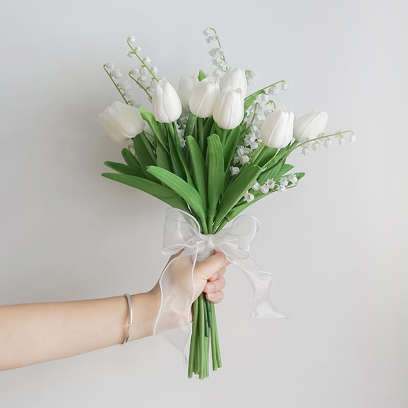 Bouquet Sposa Eucalipto Stile Foresta - Composizione Floreale Artificiale a Mano per Matrimoni & Arredo Casa