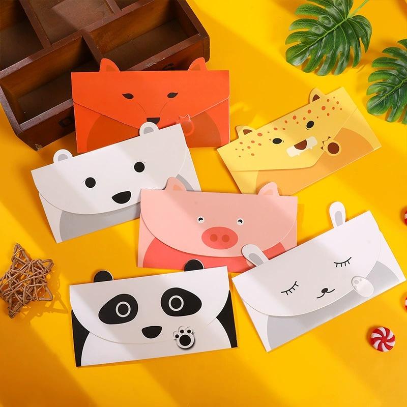 12pcs Animal Cartoon Letter Writing Stationery Paper, Greeting Card Envelopes, Thank You Card, Birthday Party Invitation Cards