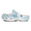 Crocs Classic clog EVA Pure White Butterfly Language Fashionable Elegance Comfortable Romantic Hole Shoes Unisex Blue and White