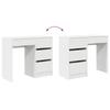 White Writing Desk with Storage 90 X 37.5 X 75 Cm Engineered Wood