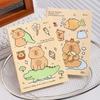 20Pcs Cartoon Cute Capybara Notebook Gift Horizontal Line Paper Mini Book Journal Planer School Office Stationery