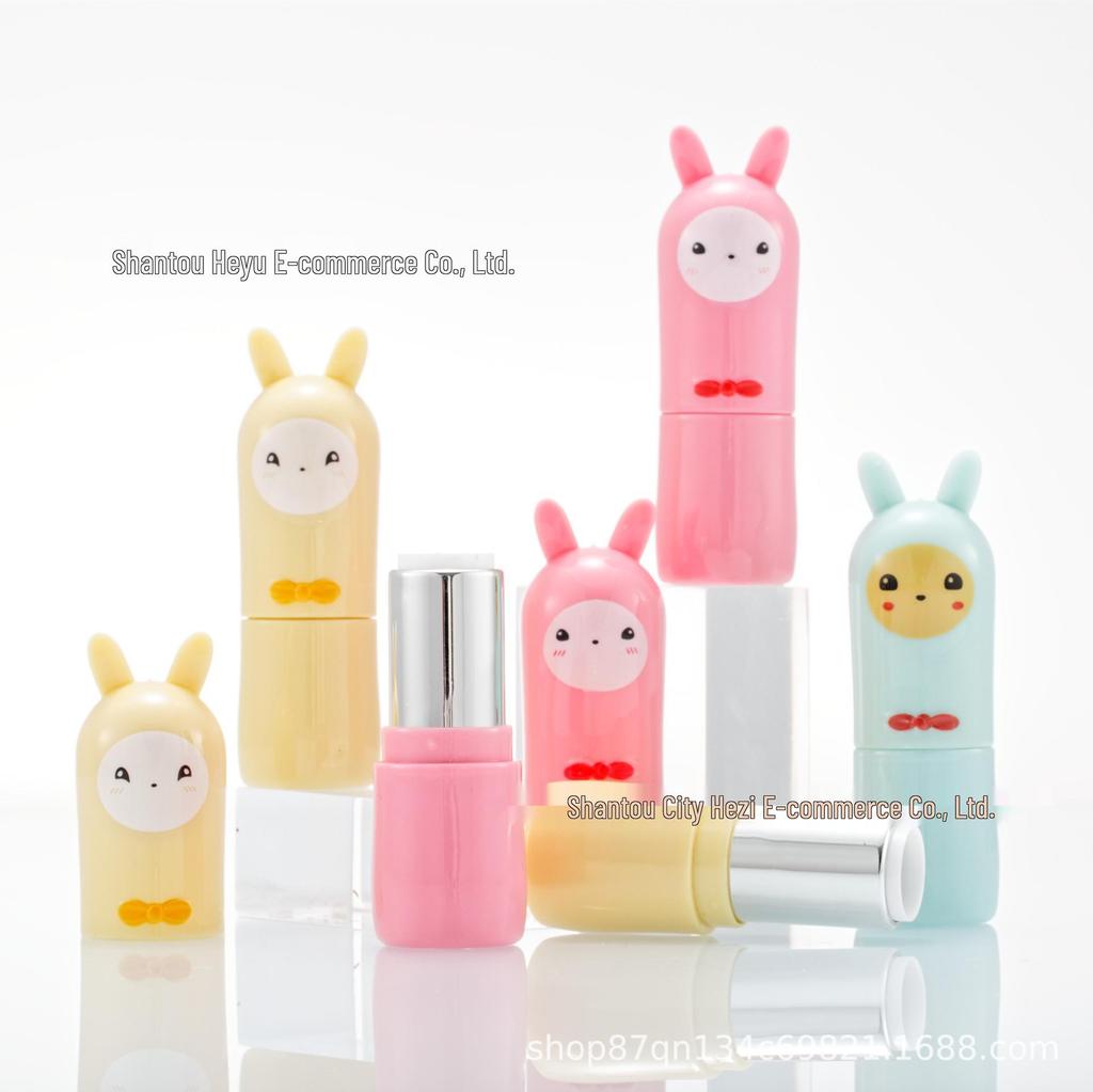 Llama Smiley Face Lipstick Tube - 3-Color DIY Empty Shell, Cartoon Design