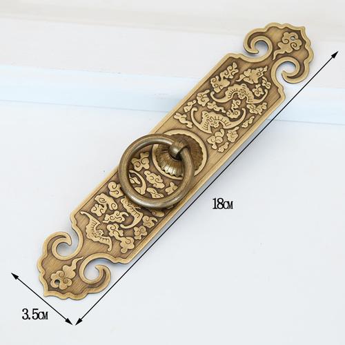 2 Pieces of Chinese Antique Furniture, Brass Surface Mounted Bookcase, Wardrobe, Cabinet Handle, Cabinet Door Hardware Handle