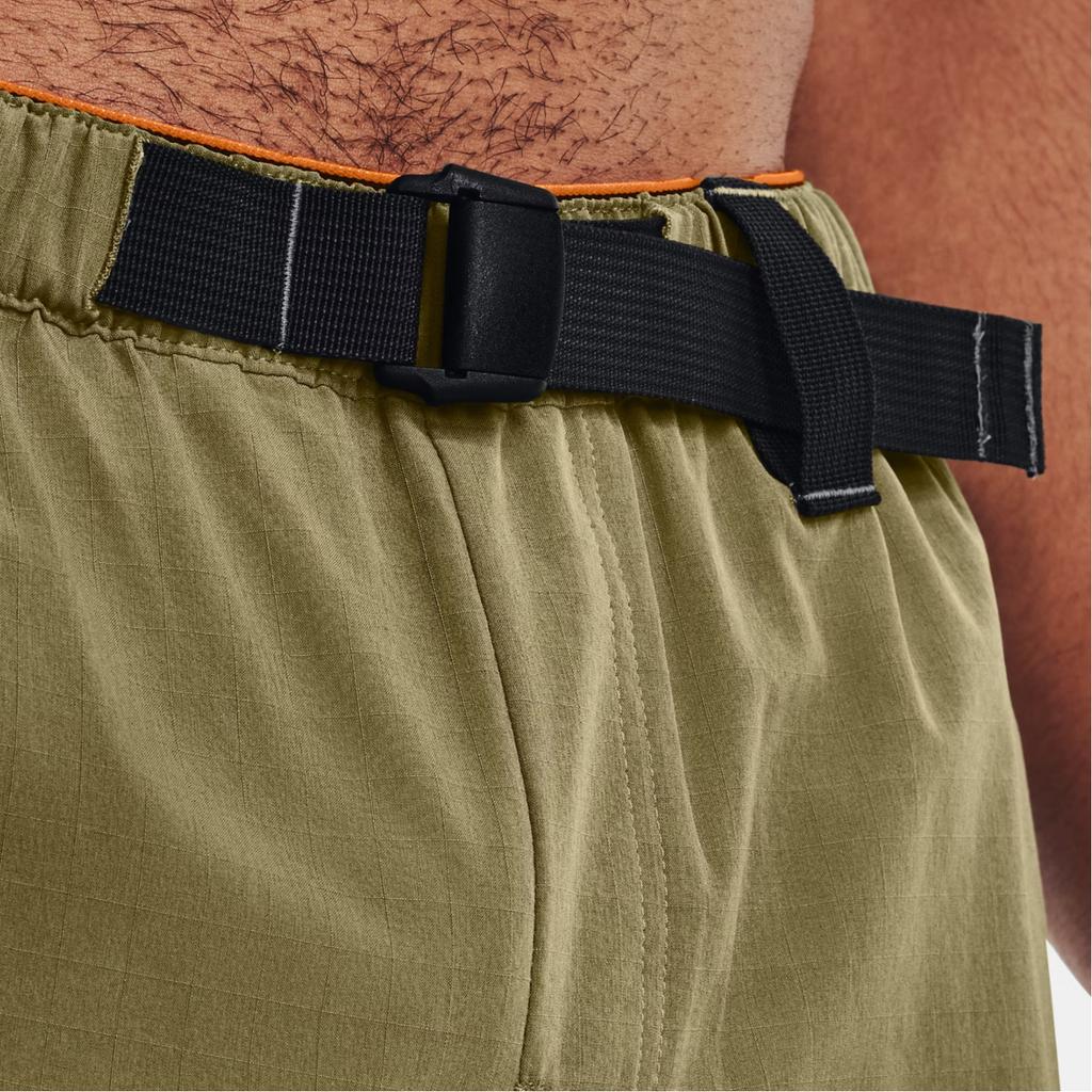 Under Armour Two-In-One Solid Sport Shorts With Elastic Waistband Men Bottoms Green 1370033-361