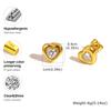 Vnox Radiant Heart Cubic Zirconia Stud Earrings For Women,Stainless Steel Earring Necklace Set,Fashion Jewelry Mother's Day Gift