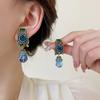 Rhinestone Blue Crystal Earring Sparkle Stud Earring Women Jewelry Drop Earring  Party