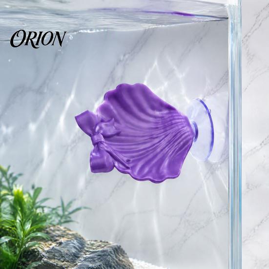 Betta Habitat Decor Hammock Shell, Suction Cup Shell with Bow Fish Bed, Shape Resting Spot Bubble Nesting Bed for Tank Pet Enrichment