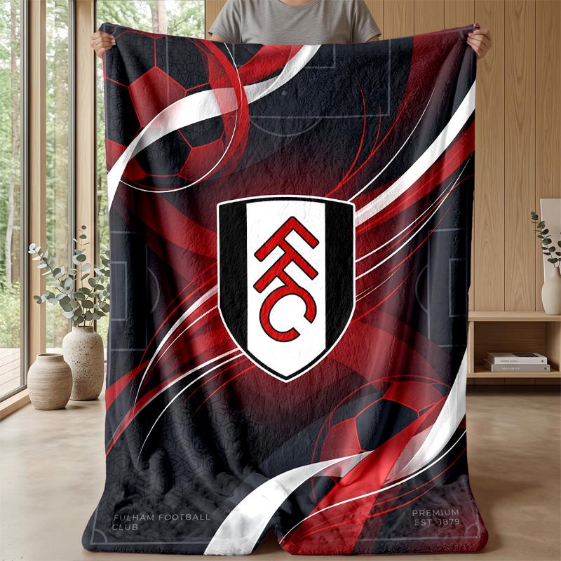 Coperta in Flanella con Stampa Calcio Fulham, Coperta Morbida Calda Leggera per Divano Letto Campeggio