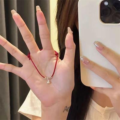 Glücksarmband im chinesischen Stil mit roter Schnur für Frauen und Männer, minimalistisches handgewebtes verstellbares Segensarmband, Zubehör, Amulett, Geschenk