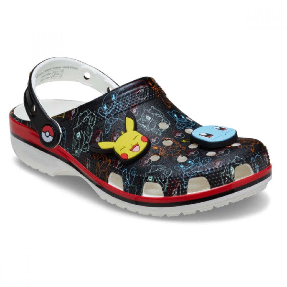 Crocs Unisex Pokemon Print Classic Clog 211343 90h Crocs Sandals Slippers Gibbitz Pikachu...