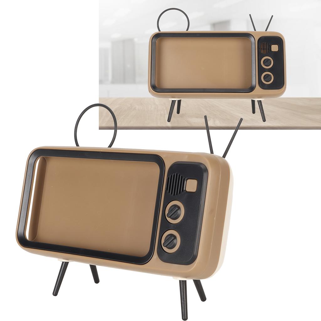 TV Style Phone Holder Retro Scratch Resistant Decorative Desktop Mobile Phone Stand for Home Dorm Co