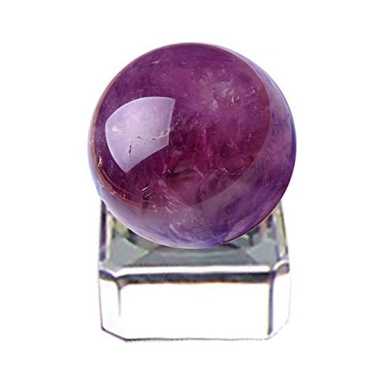 Felimore Amethyst Natural Stone Crystal Ball Amethyst Power Stone Purification Amethyst with Base 30mm (Purple)