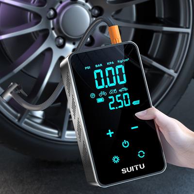 Montierter Motorrad Fahrrad Ball Aufblaskompressor Kabellose Reifenaufblaspumpe Tragbare Auto Elektrische Luftpumpe LCD-Anzeige