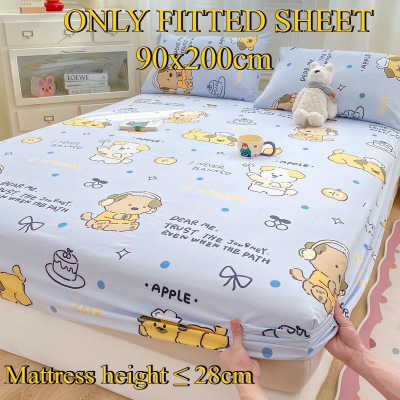 Fitted Sheet Pure Cotton Non-fading Non-balling Single-piece Bed Sheet Non-slip Multi-specification Bedding Bedspread Protector