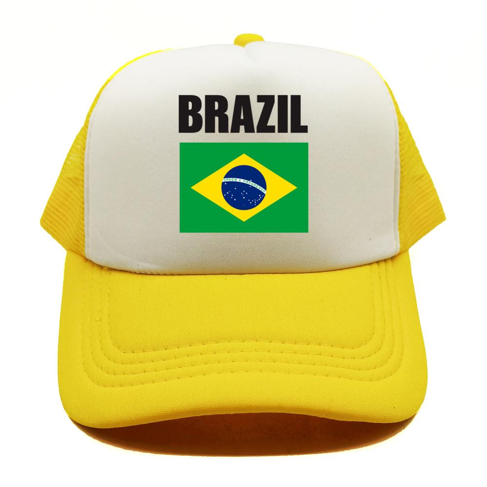Brazil Flag Trucker Hat Adult Adjustable Mesh Net Country Fans Baseball Cap Unisex Women Hip Hop Dad Gift Hat