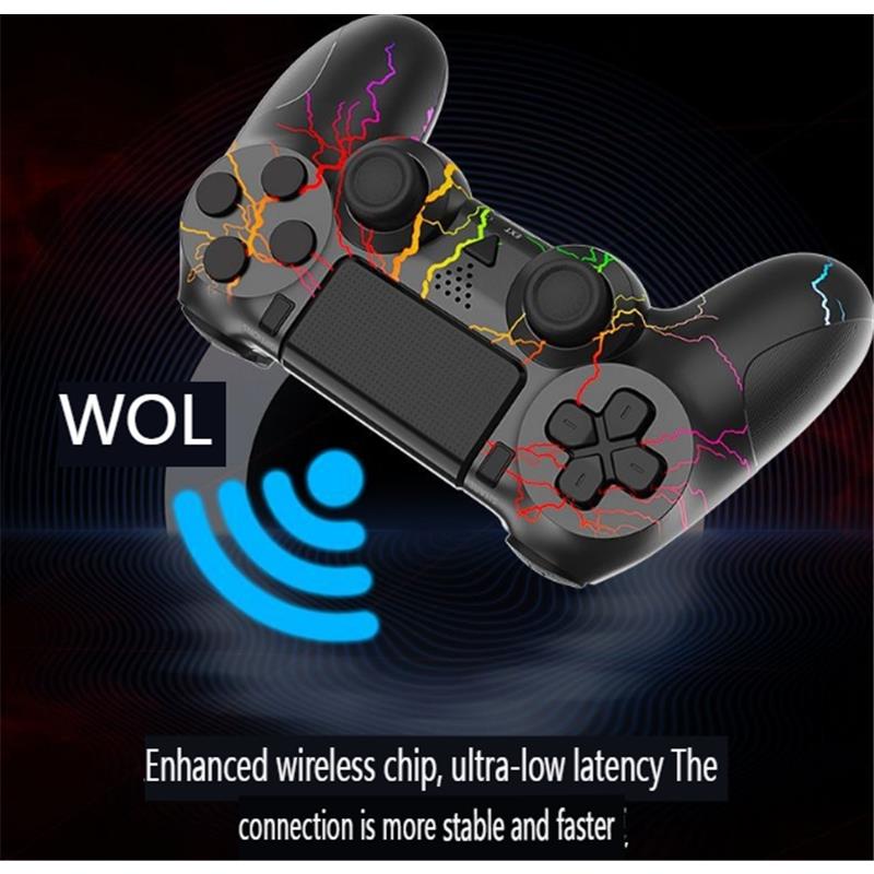 Wireless Controller for PS4 with RGB Lighting,  Remote Game Joystick Compatible with PlayStation 4/PS4 Slim/PS4 Pro/PC