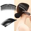 Elegant Large 24-Tooth Flat-Back Black Comb, 11.8cm Hair Clip for Bangs and Updos