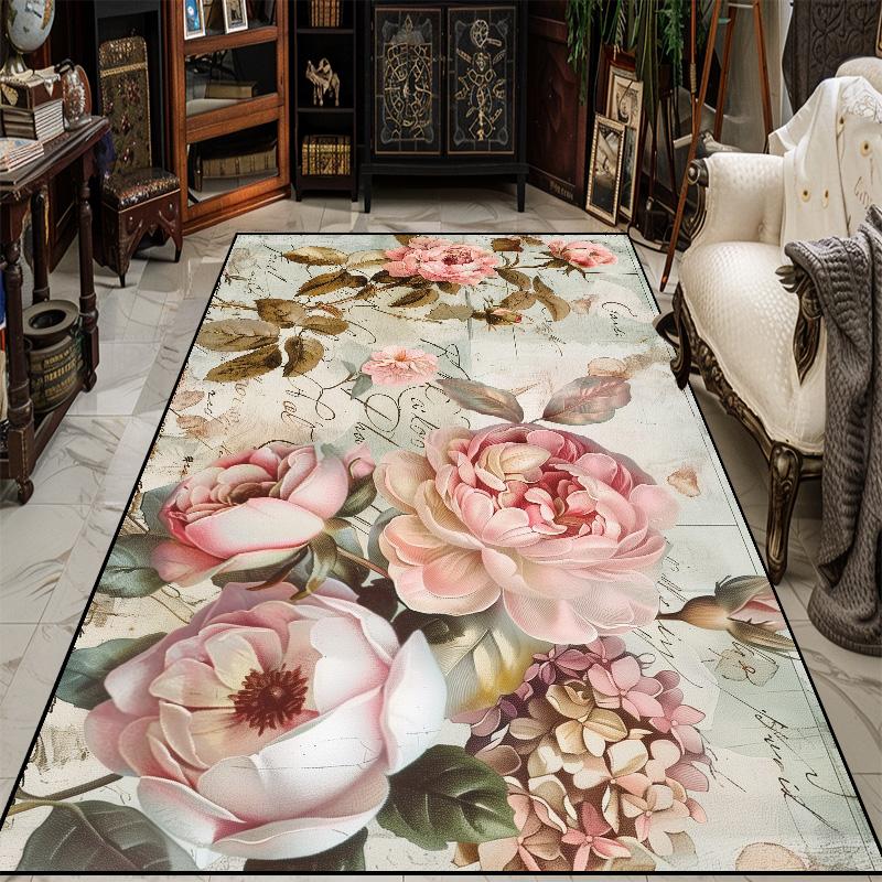 Modern 3D Floral Living Room Decor Carpet Soft Flannel Rugs for Bedroom Bedside Modern Fashion Decoration Home Sofa Floor Mat