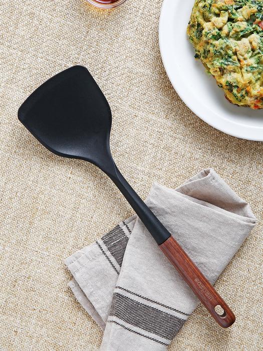 Katewaltz Easysilly Lunoa Turner with Wood Handle Silicone Cooking Utensils