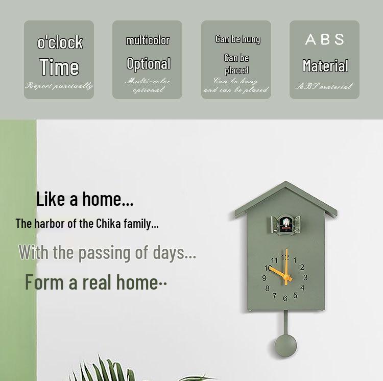 Yida Time Nordic Cuckoo Wall Clock T60 with Hourly Bird Chime