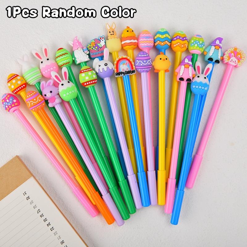 

New New 1/5/10Pcs Easter Cartoon Silicone Rabbit Gel Pen Cute Writing Pen For Students Stationery School Supplies Creative Gift