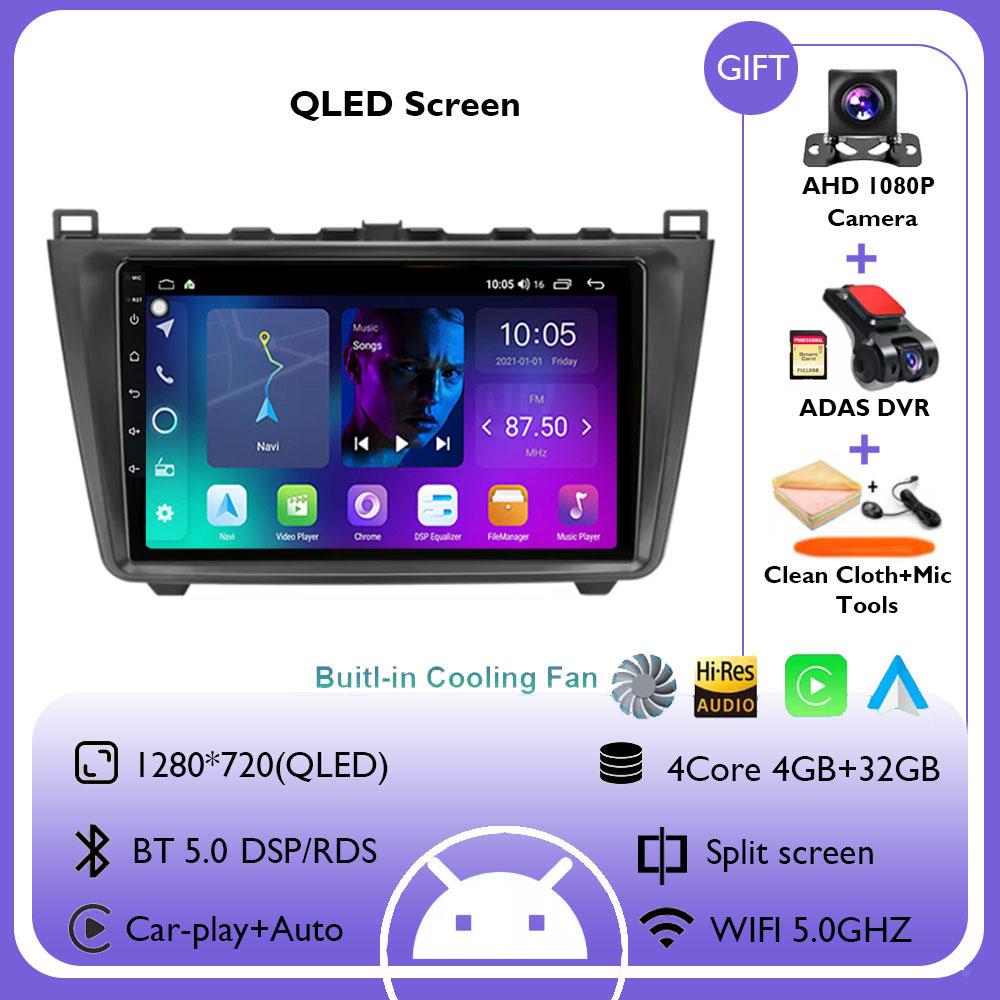 Car Radio Central Multimedia Navigation Android 14 4G+WIFI GPS Screen For Mazda 6 GH 2007-2012 Wireless Carplay Stereo Head Unit