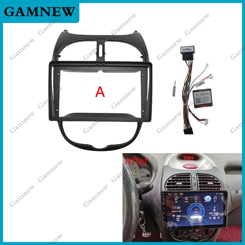 9 Inch Car Fascia Frame Adapter Decoder Android Dashboard Radio Kit For Peugeot 206 Citroen C2 2002-2010