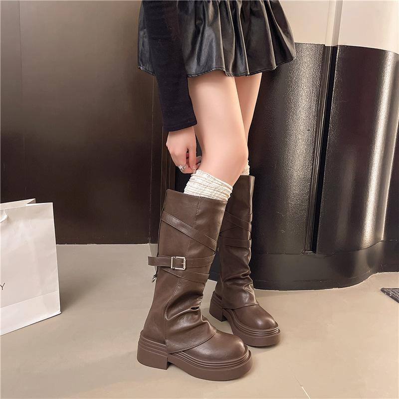 Slim Women's Fashion Not Tired Feet Thick Bottom Heightening Soft Elastic Comfort Shock Absorption Non-slip Casual Sports Boots