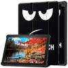 PU Leather Trifold Stand Cover Auto Wake/Sleep Folding Stand Folio Cover Shockproof Cover with Bracket for Fire Tablet 10 2025