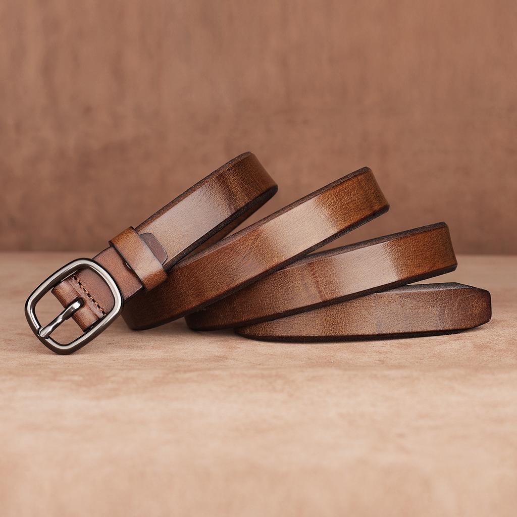 Belt First Layer Cowhide Genuine Leather Tree Paste Leather Pin Buckle Retro Belt Middle-Aged And Young Versatile Belt Men