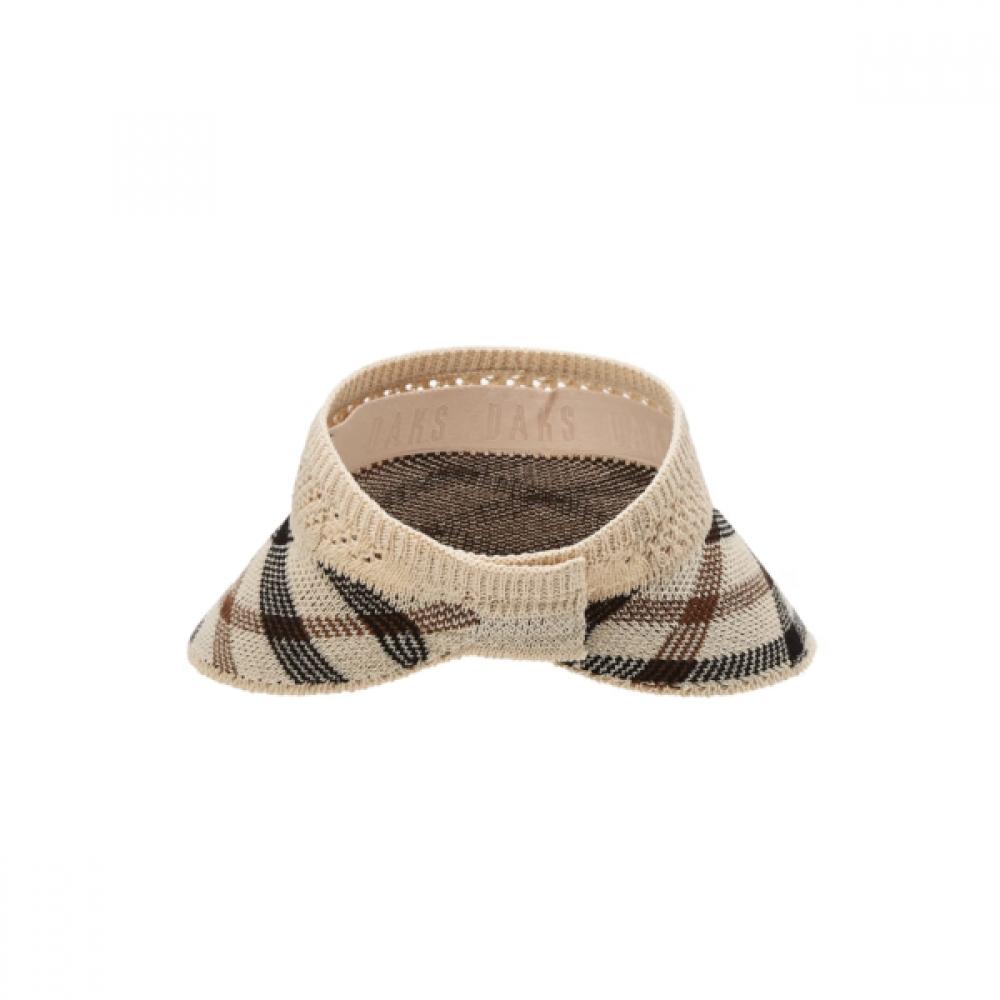 Daks Brown Check Knit Packable Sun Cap Dd Metal Decoration Dche6e257w2