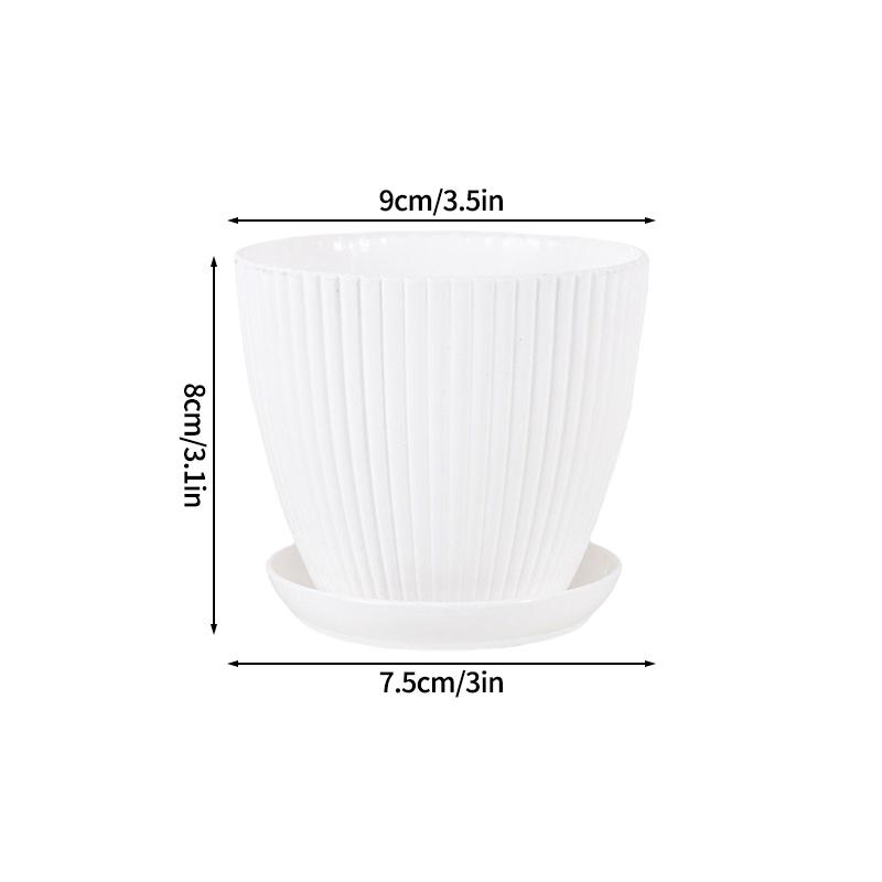 Plastic Flowerpot Indoor Outdoor Planter Flower Pots for Plants with Tray Home Decoration Potted Plant Holder Gardening Supplies